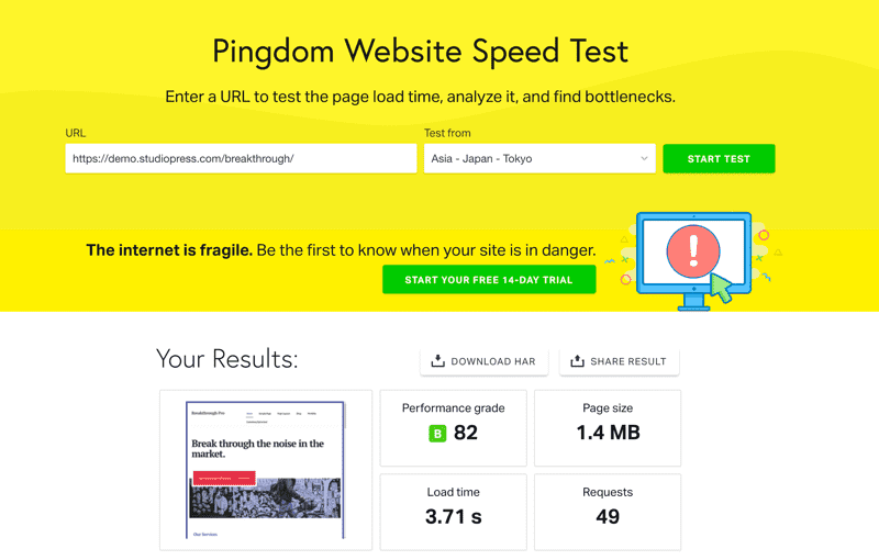 Breakthrough Pro-Pingdom